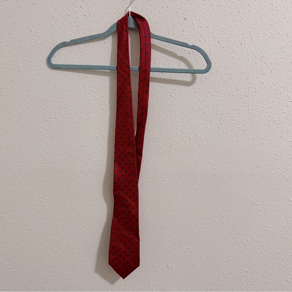 Christian Dior Vintage Italian Silk Red Tie - Picture 9 of 9